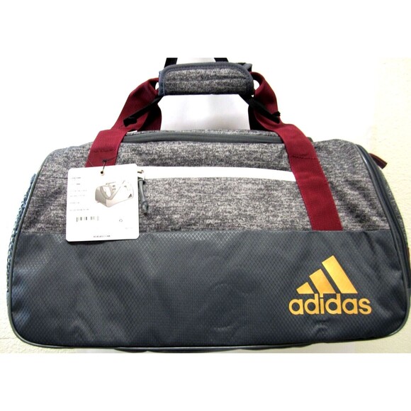 Adidas Squad III Grey Duffel Bag Jersey Onix/Noble MaroonB161 - Brand New!